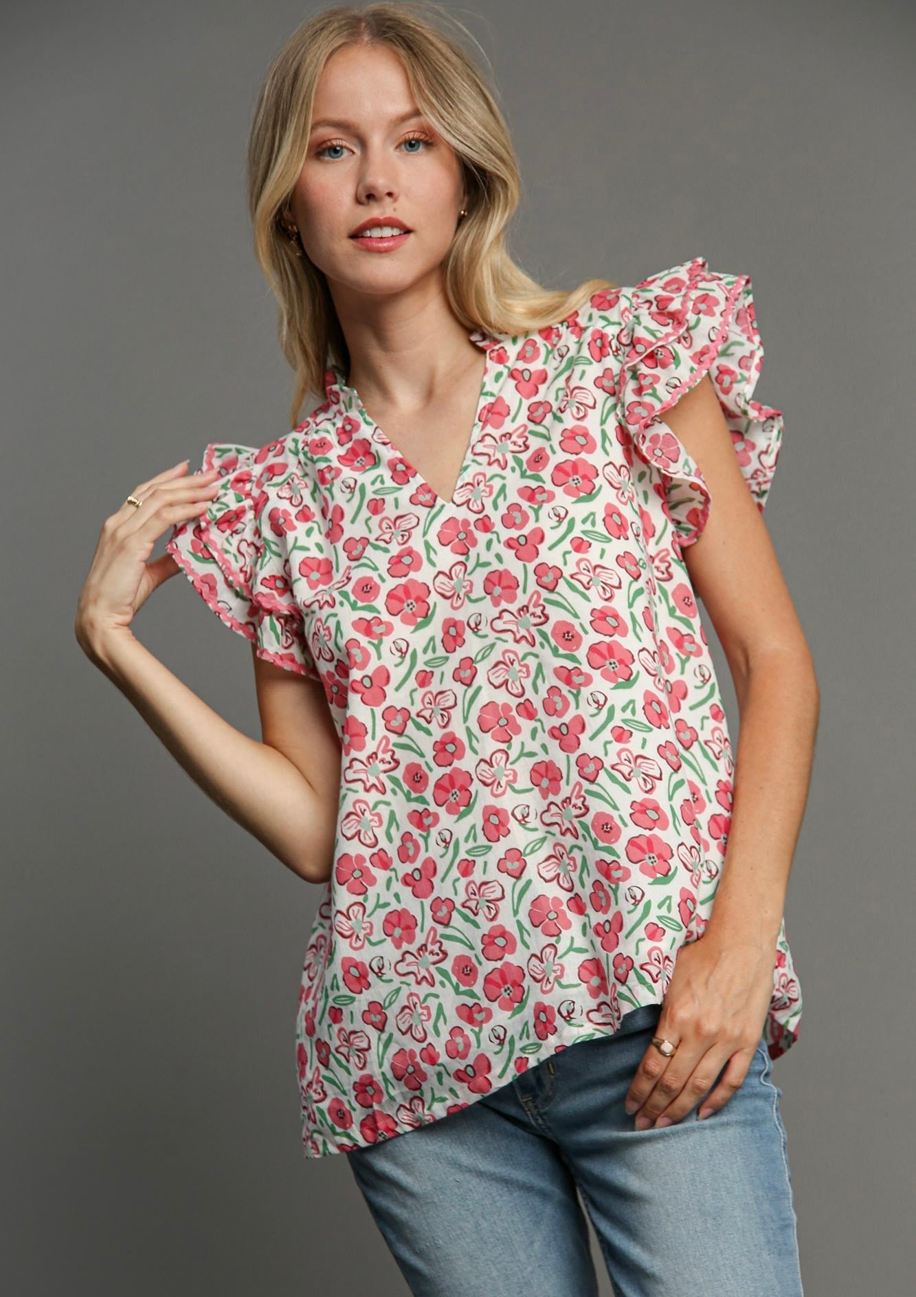 Quinn Floral Ruffle Top