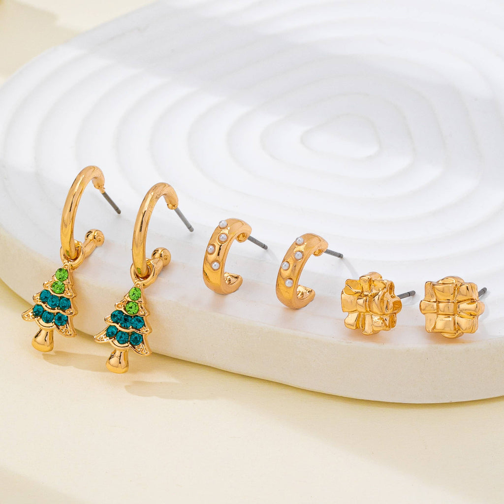 Christmas Tree Trio Earring Set