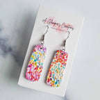 Watercolor Floral Leather Earrings