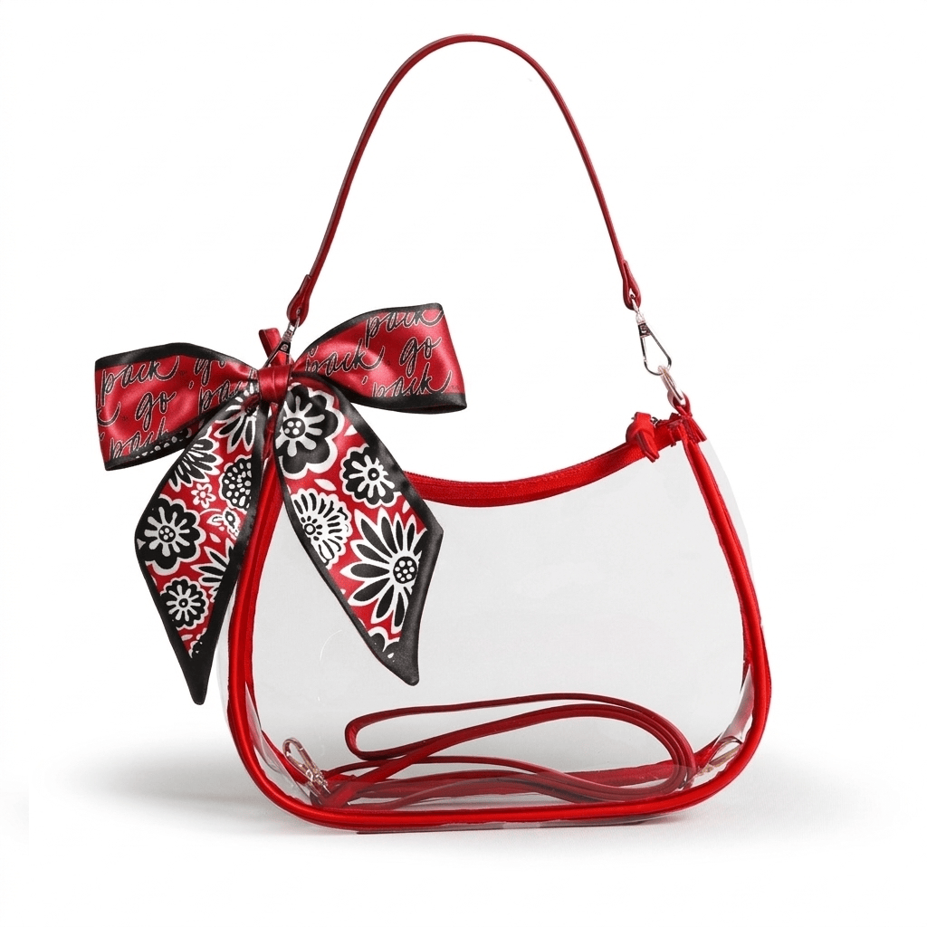 NC State Wolfpack Sara Clear Purse with Skinny Scarf