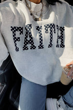 Faith Polka Dot Mock Neck Sweatshirt