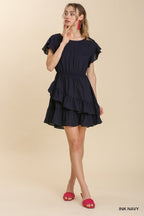 Anna Tiered Black Dress