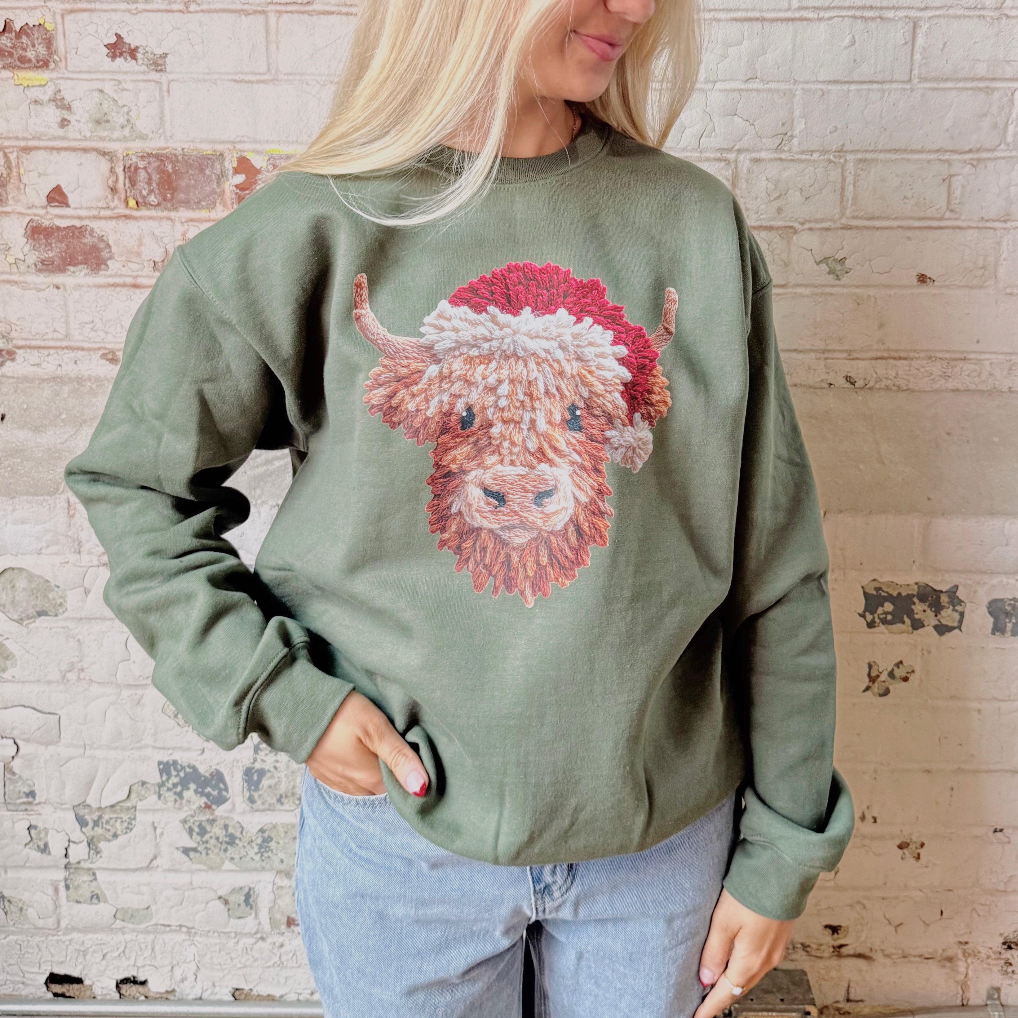 Christmas Cow Sweatshirt