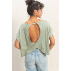 Lucy Washed Open Back Top