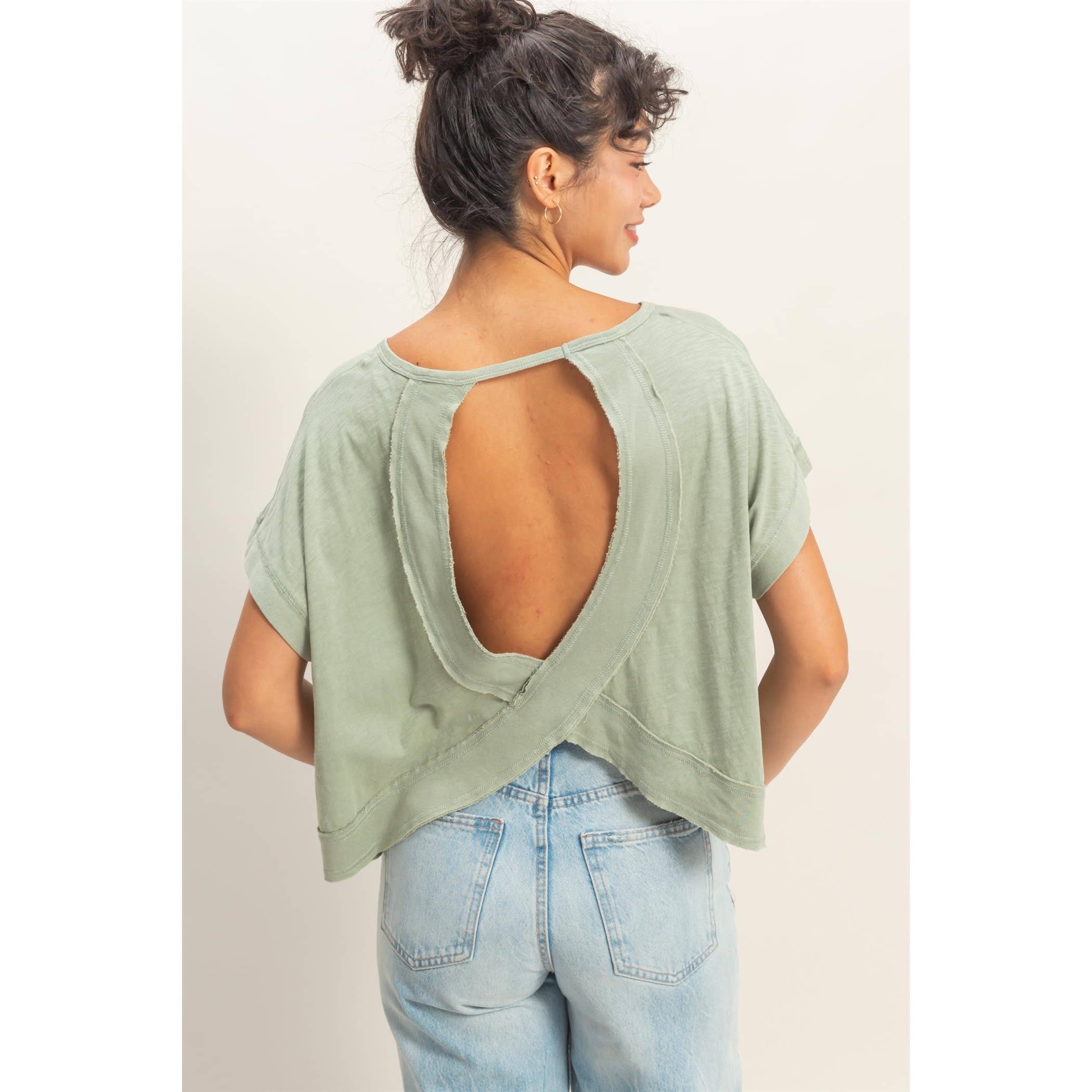Lucy Washed Open Back Top
