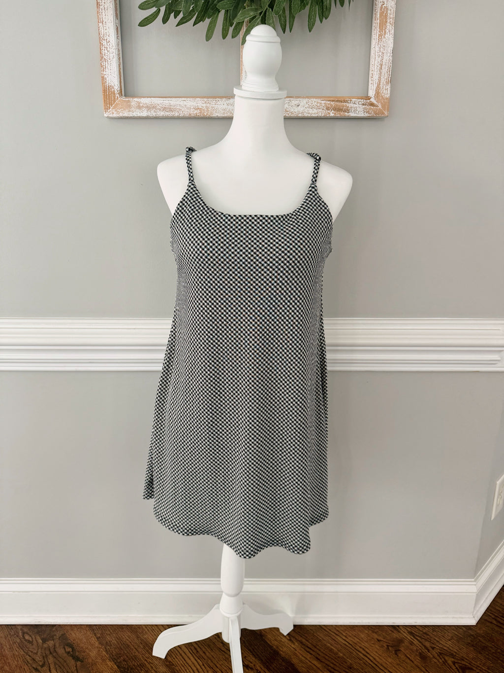 Emily Checkered Knit Romper Dress