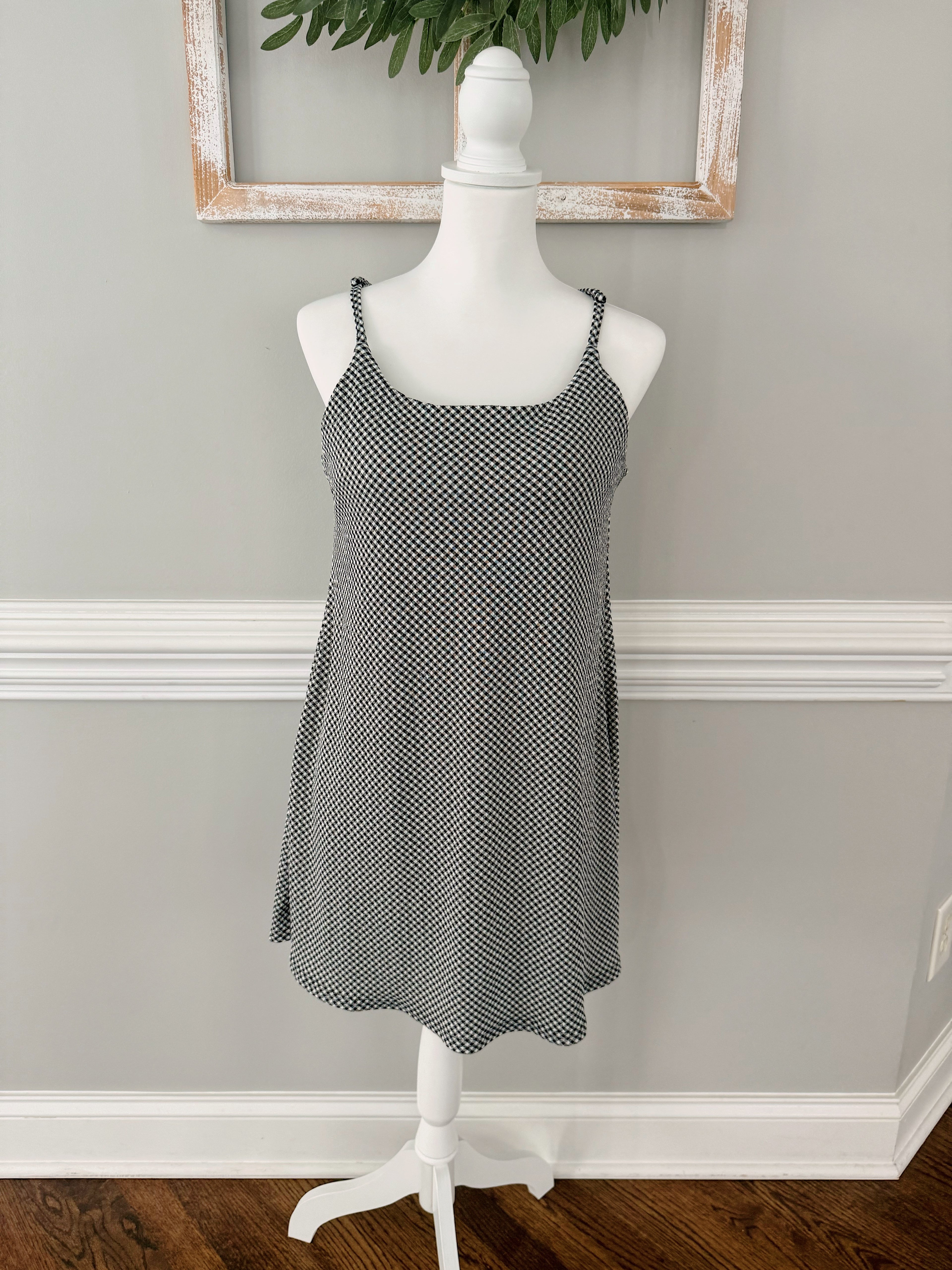 Emily Checkered Knit Romper Dress
