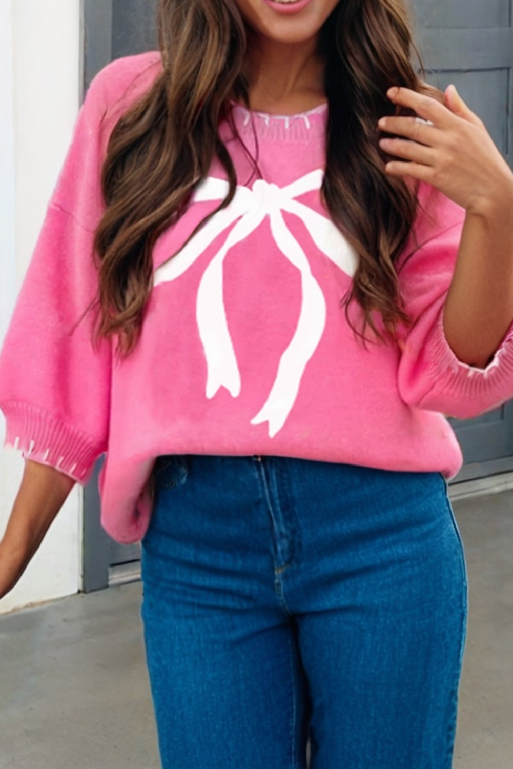 Blakely Ribbon Bow  Sweater