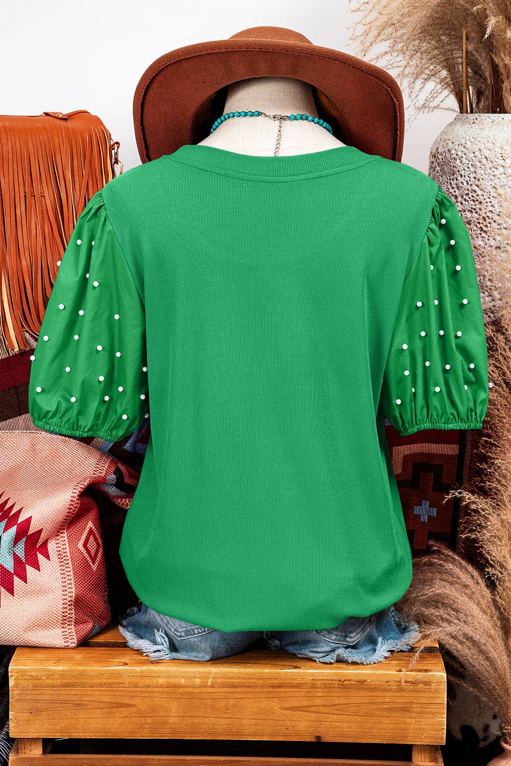 Heidi Pearl Beaded Sleeve Top