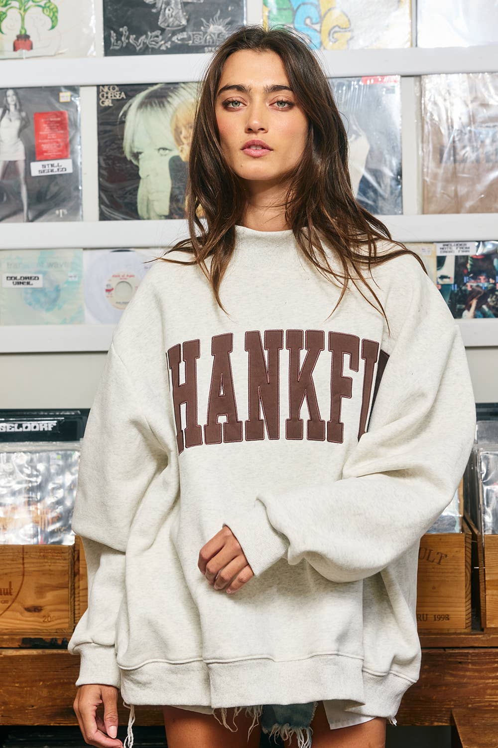 THANKFUL Embroidery Sweatshirt