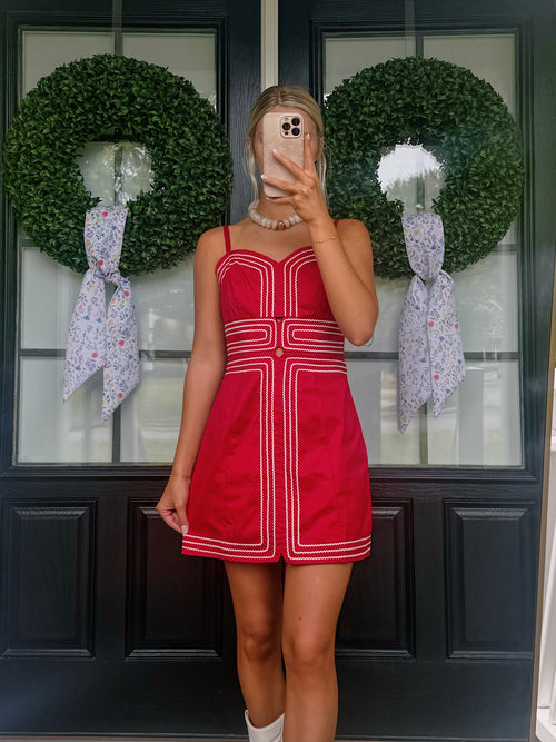 Baby Pink Red Riley Gameday Dress