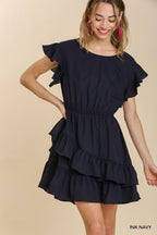 Anna Tiered Black Dress