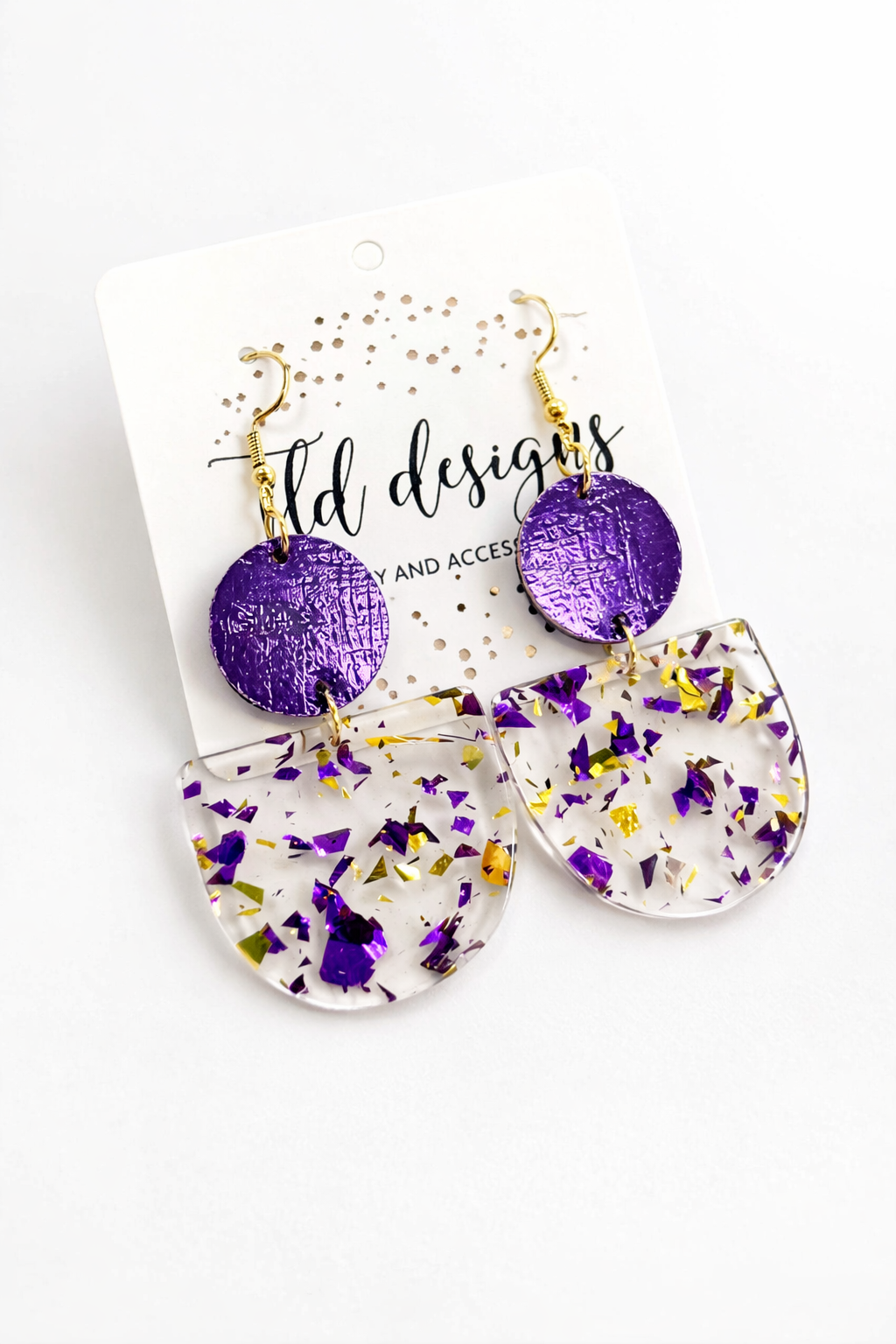 Purple Confetti Acrylics Earrings