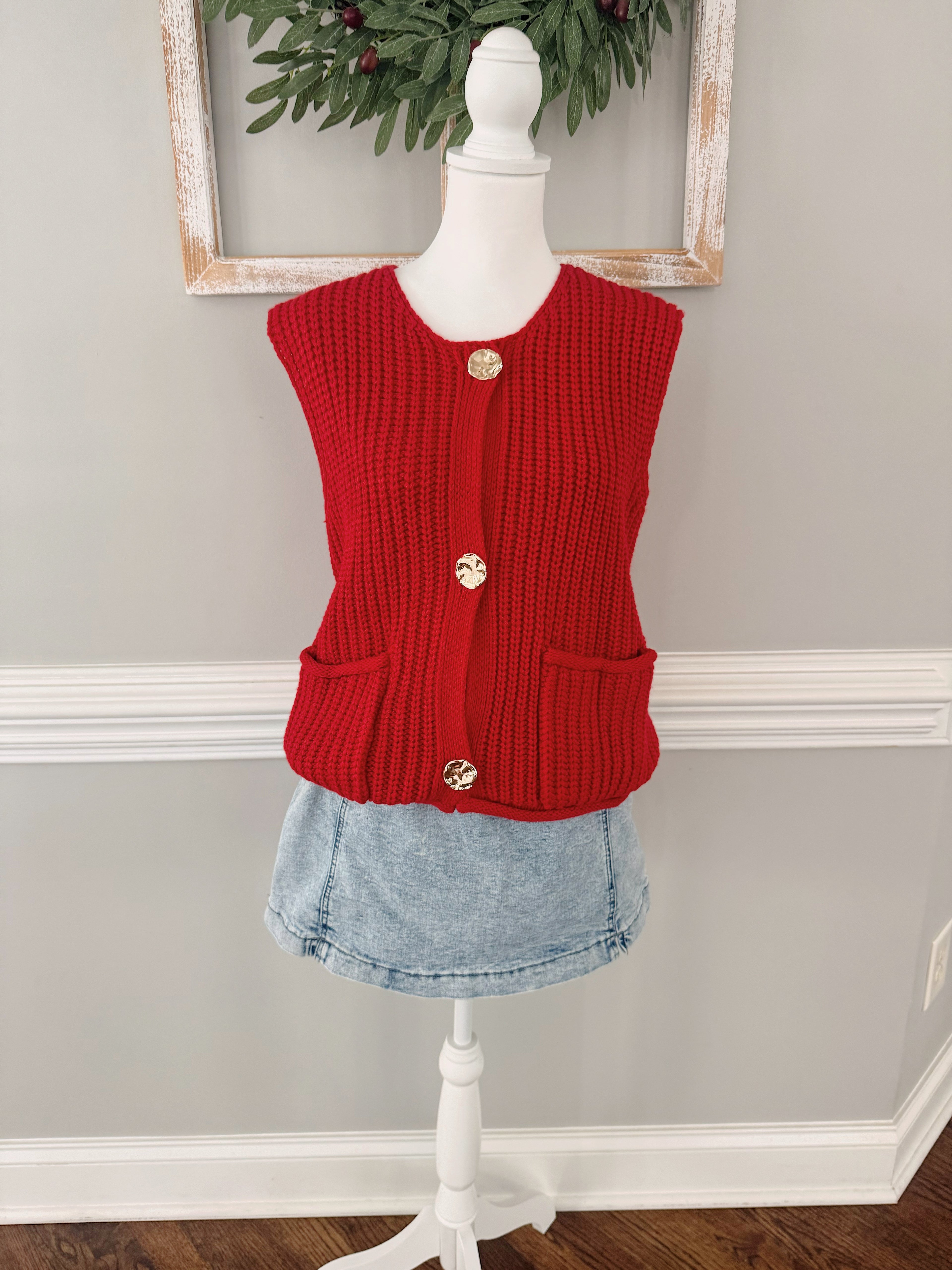 Zoey Buttoned Sweater Vest