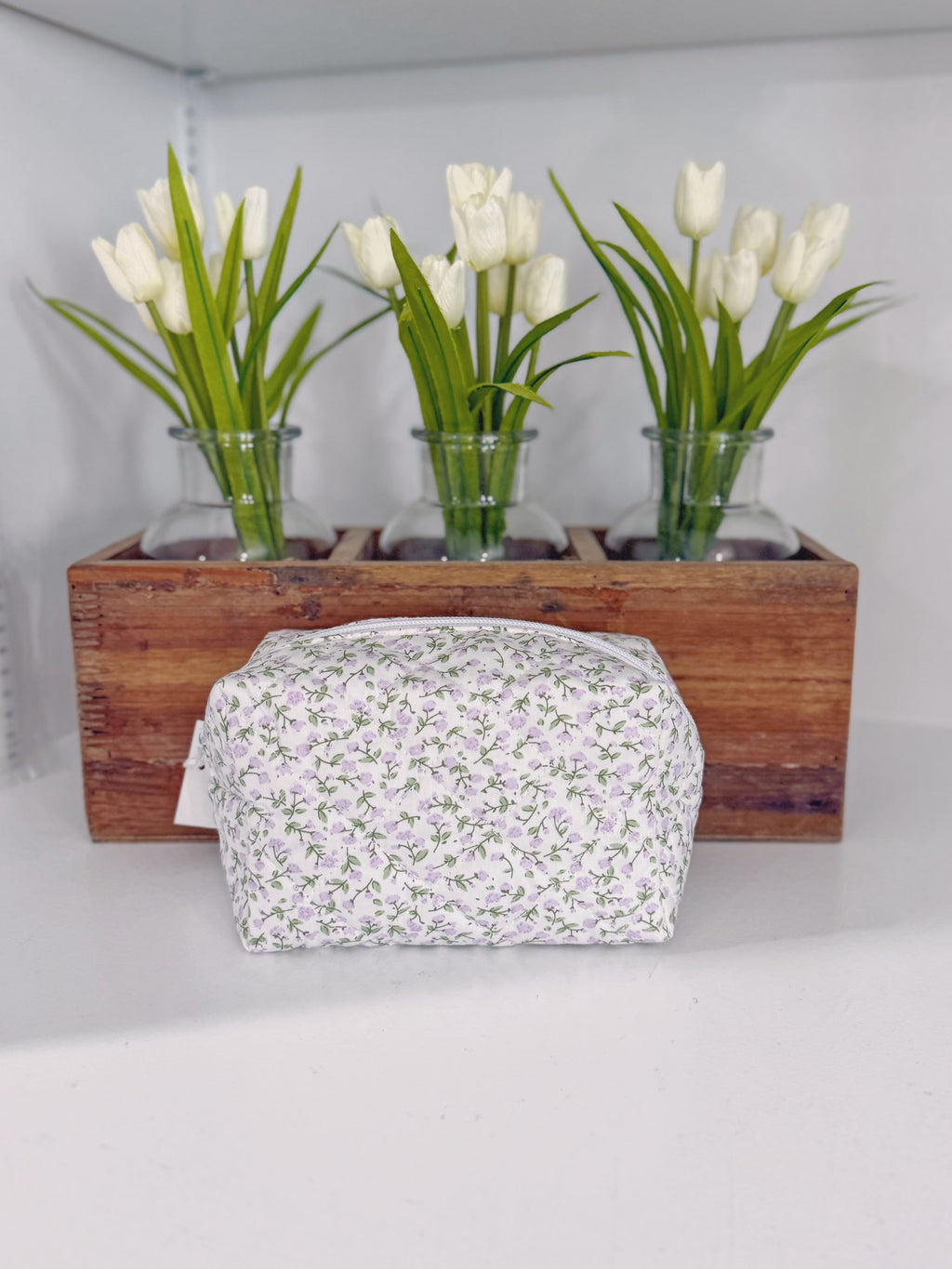 DITSY QUILTED FLORAL COSMETIC BAG