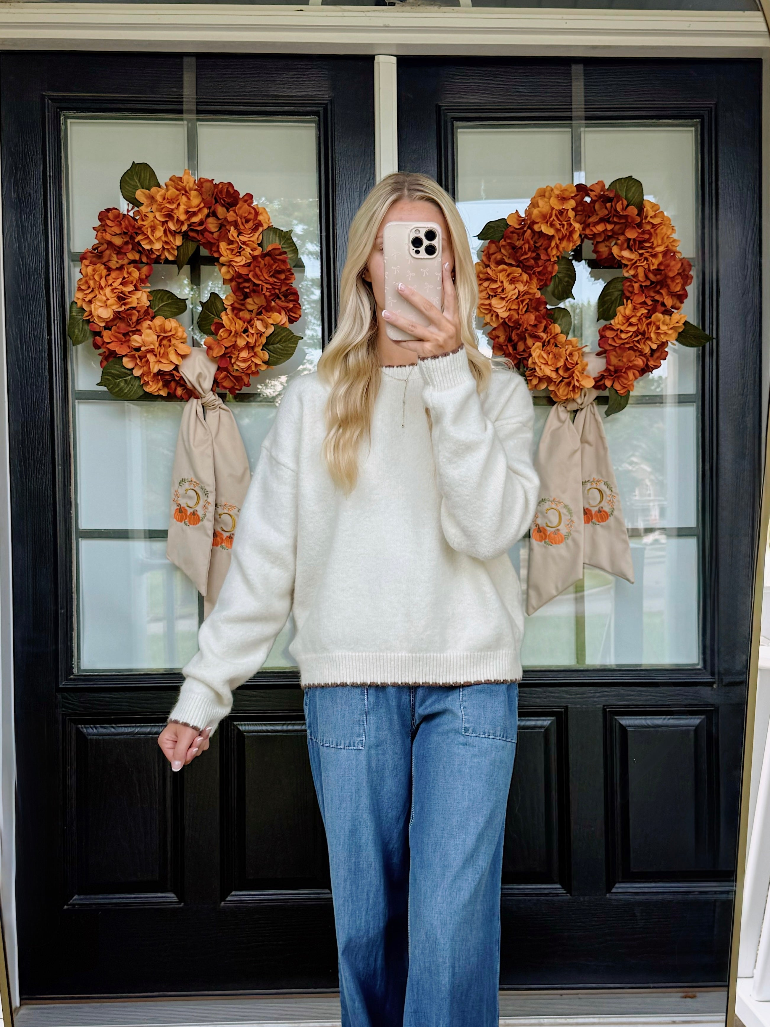 AMARA SCALLOPED EDGE SWEATER