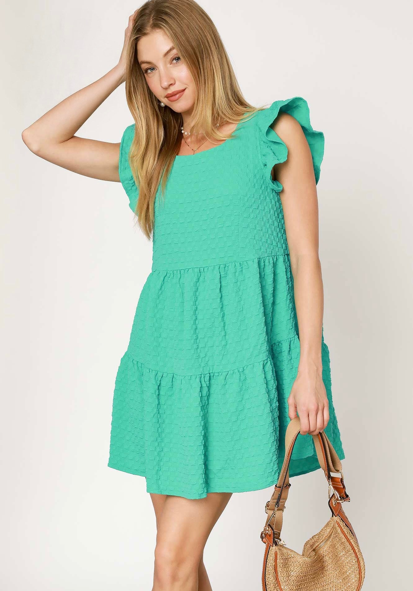 Haisley Jacquard Round Neck Dress