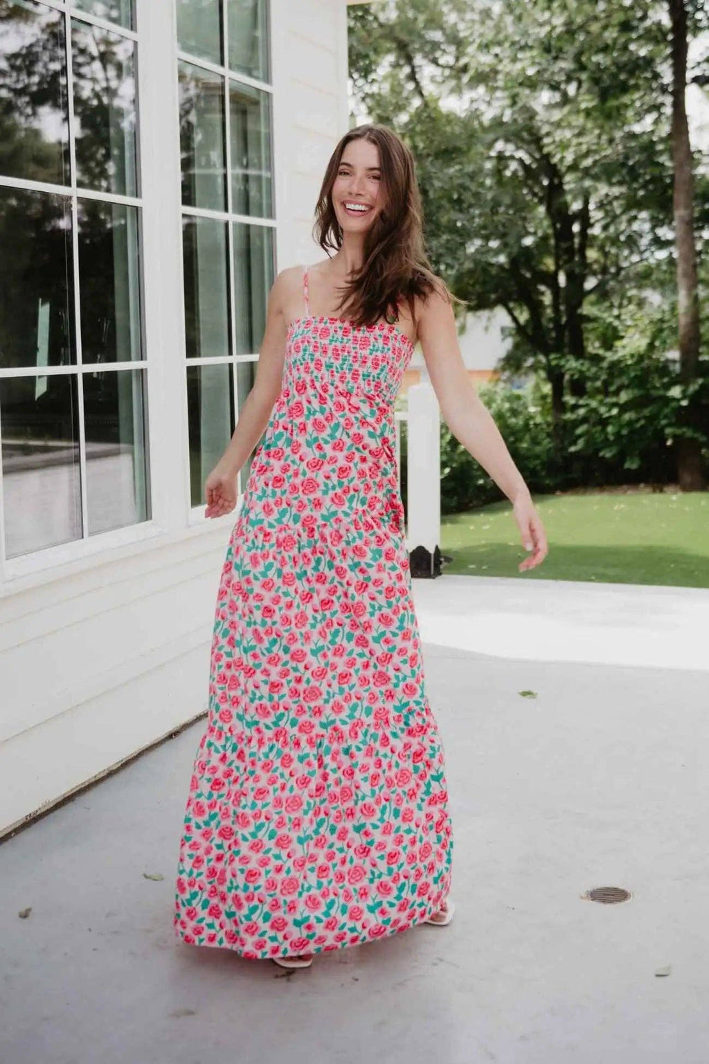 Whimsical Roses Floral Dress