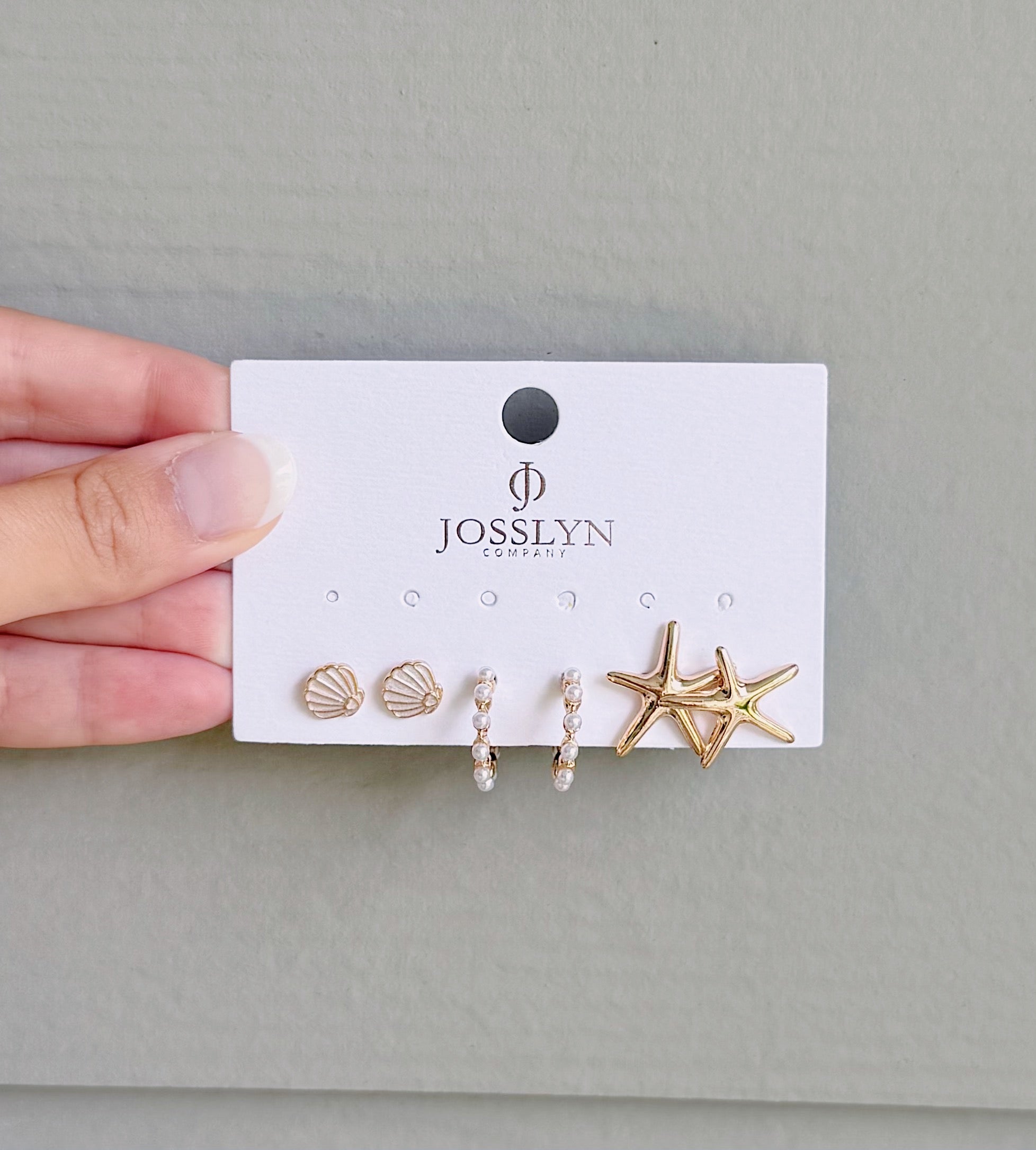 Shell Starfish Pearl Trio Earring Set