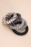 BLACK FLOWER HAIR TIES