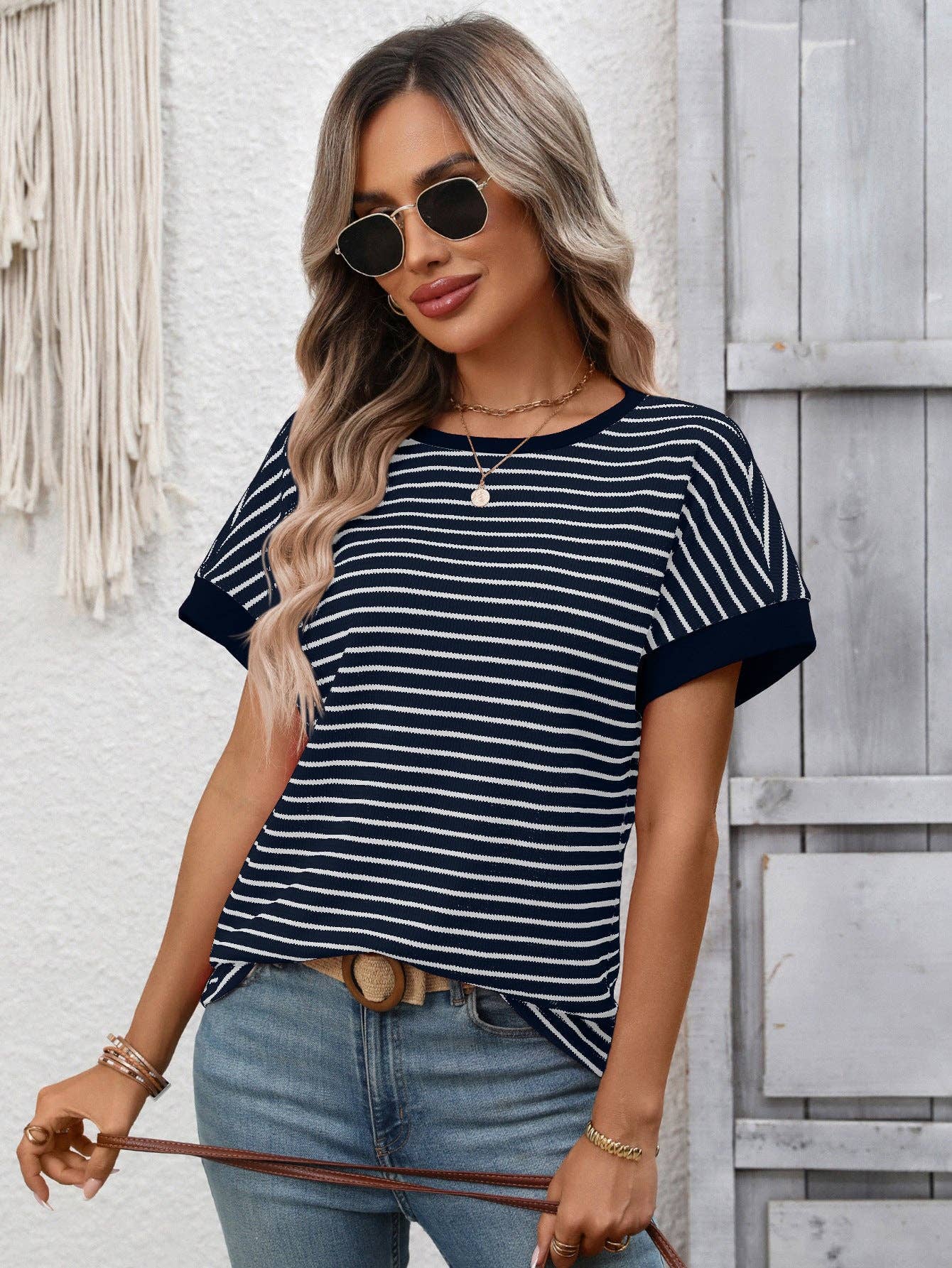 Calliope Striped Knit Top