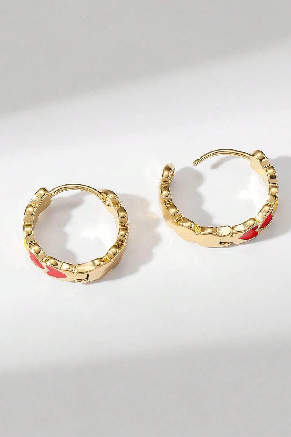 Red Heart Hook Earrings