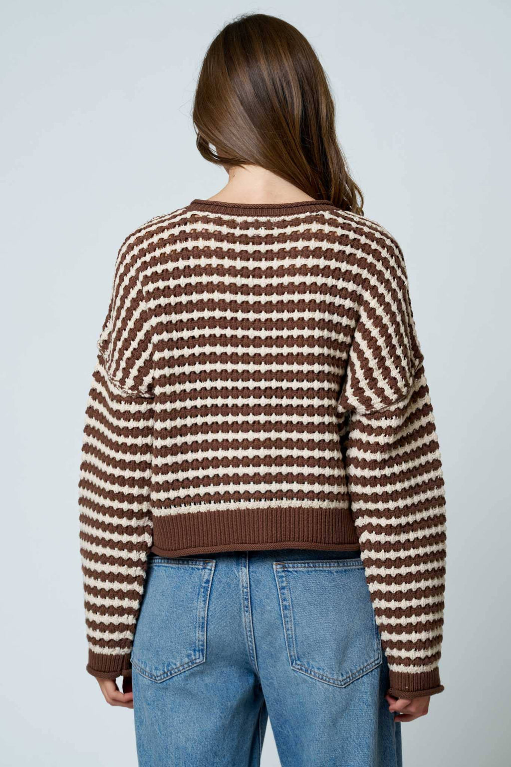 CROCHET KNIT BUTTON CARDIGAN
