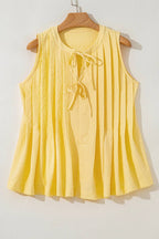 Bow Tie Pleated Tank Top
