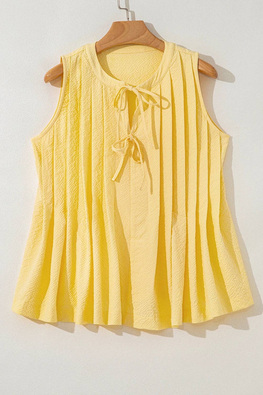 Bow Tie Pleated Tank Top