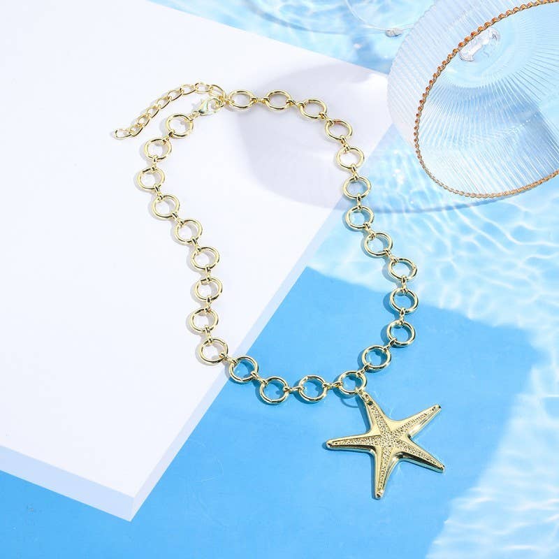 PUFFY STAR CHUNKY NECKLACE