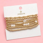 BALL PEARL BEAD CROSS BRACELET