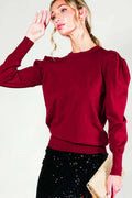 Ivy Puff Sleeve Sweater Top