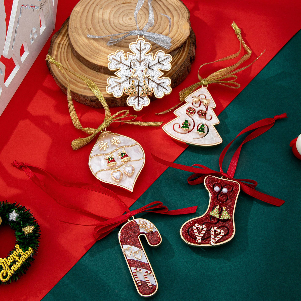 Christmas Trio Earring & Ornament Set