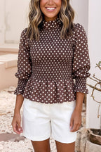 Raya Mock Neck Ruffle Blouse