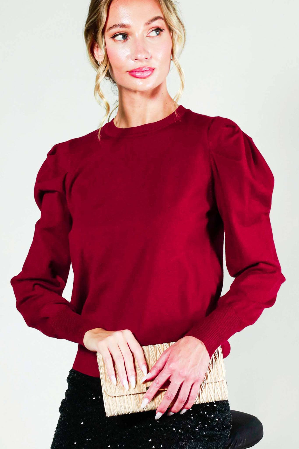 Ivy Puff Sleeve Sweater Top