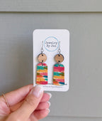 Brushstrokes & Wood Earrings