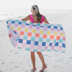 Flower/Checkered Quick Dry Towel