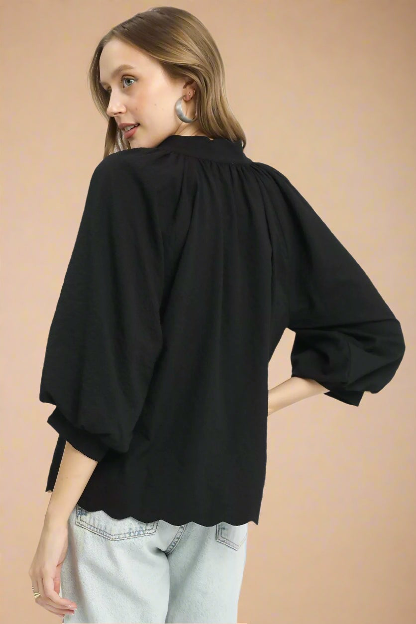 Sarah Scallop Hem Top
