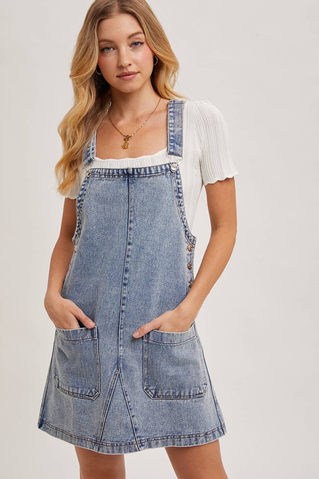 Denim Overall Dress LT.WASH / M