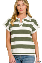 Marisa Striped Collared sweater