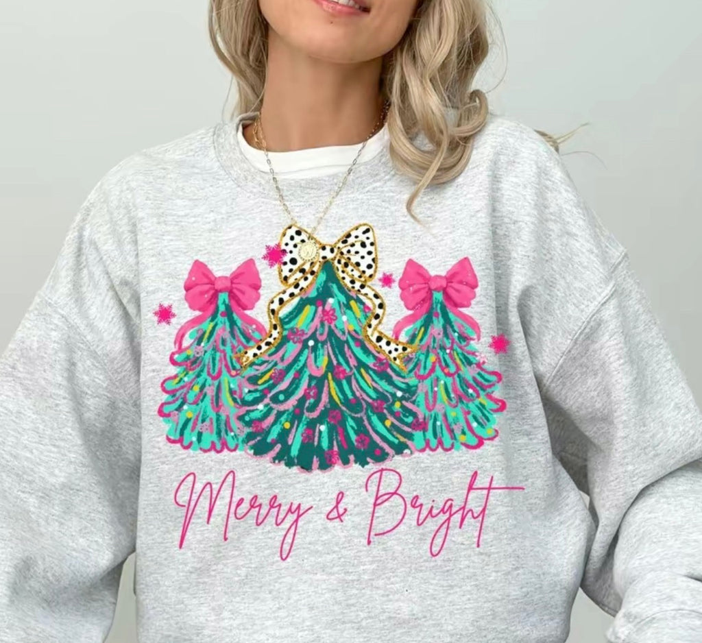 Christmas Sweatshirt Merry & Bright