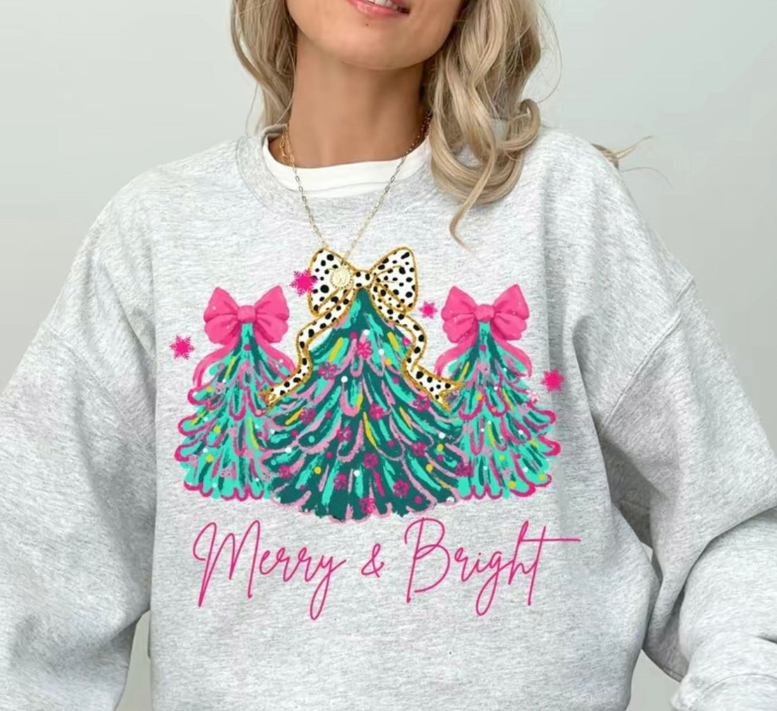Christmas Sweatshirt Merry & Bright
