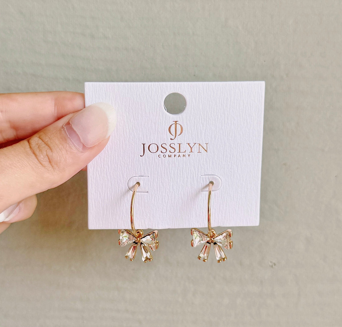 Crystal Bow Hoop Earrings