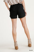 Marisa Ribbed Elastic Waist Shorts