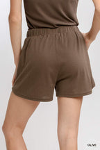 Colleen Ribbed Elastic Waist Shorts