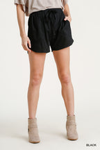 Marisa Ribbed Elastic Waist Shorts