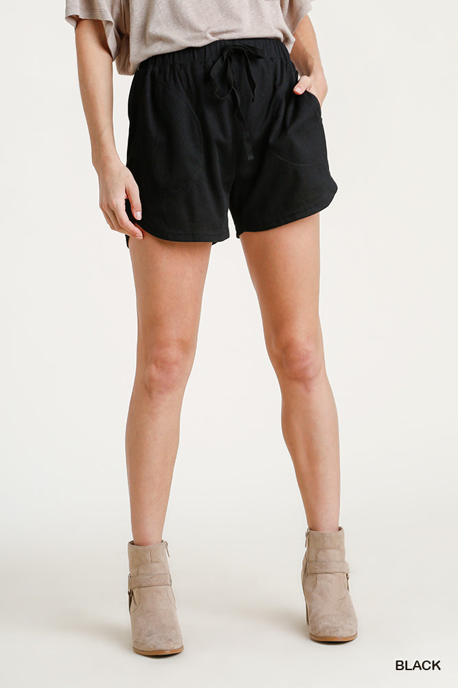 Marisa Ribbed Elastic Waist Shorts