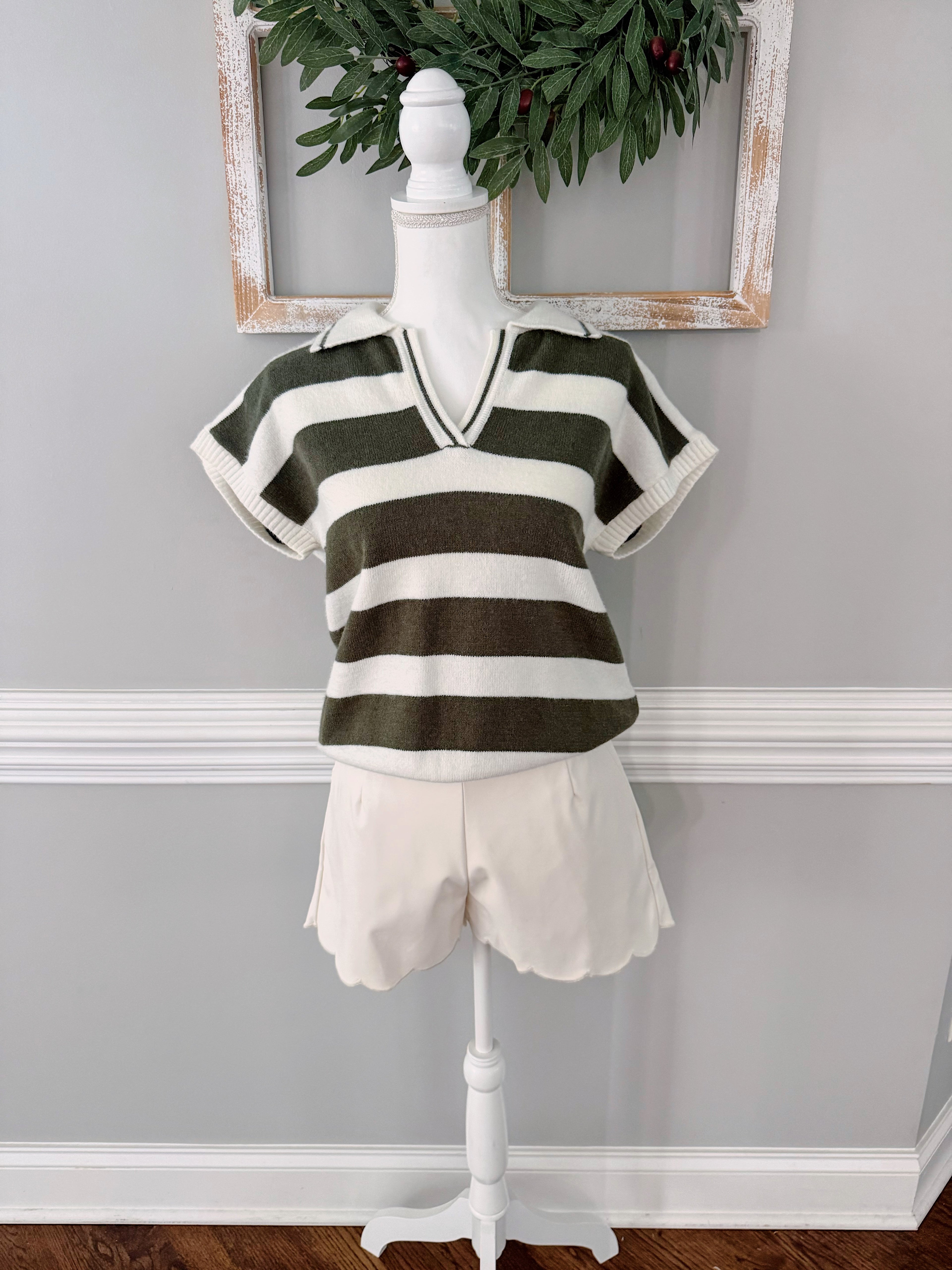 Marisa Striped Collared sweater