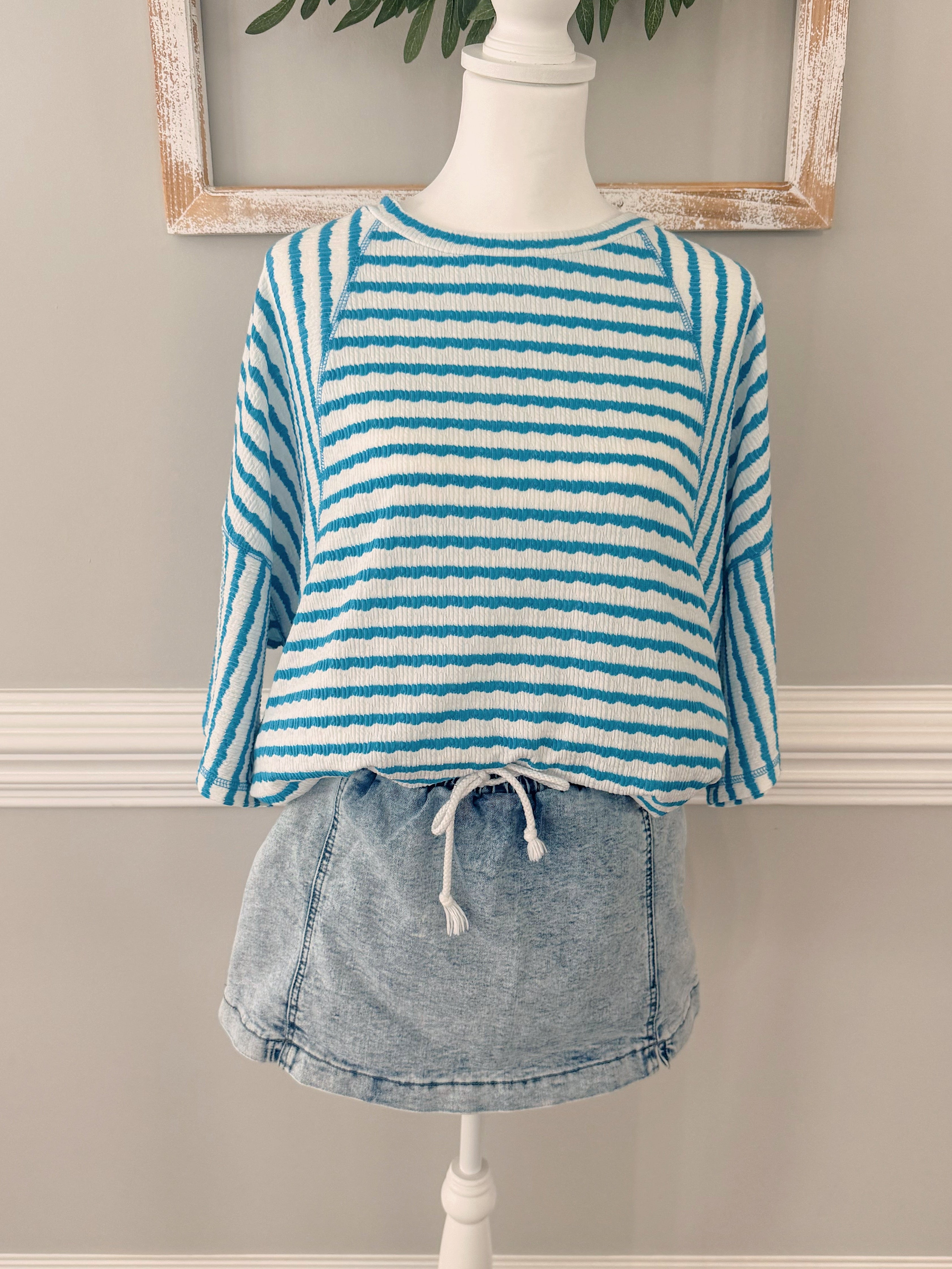 Apricot Stripe Loose Top