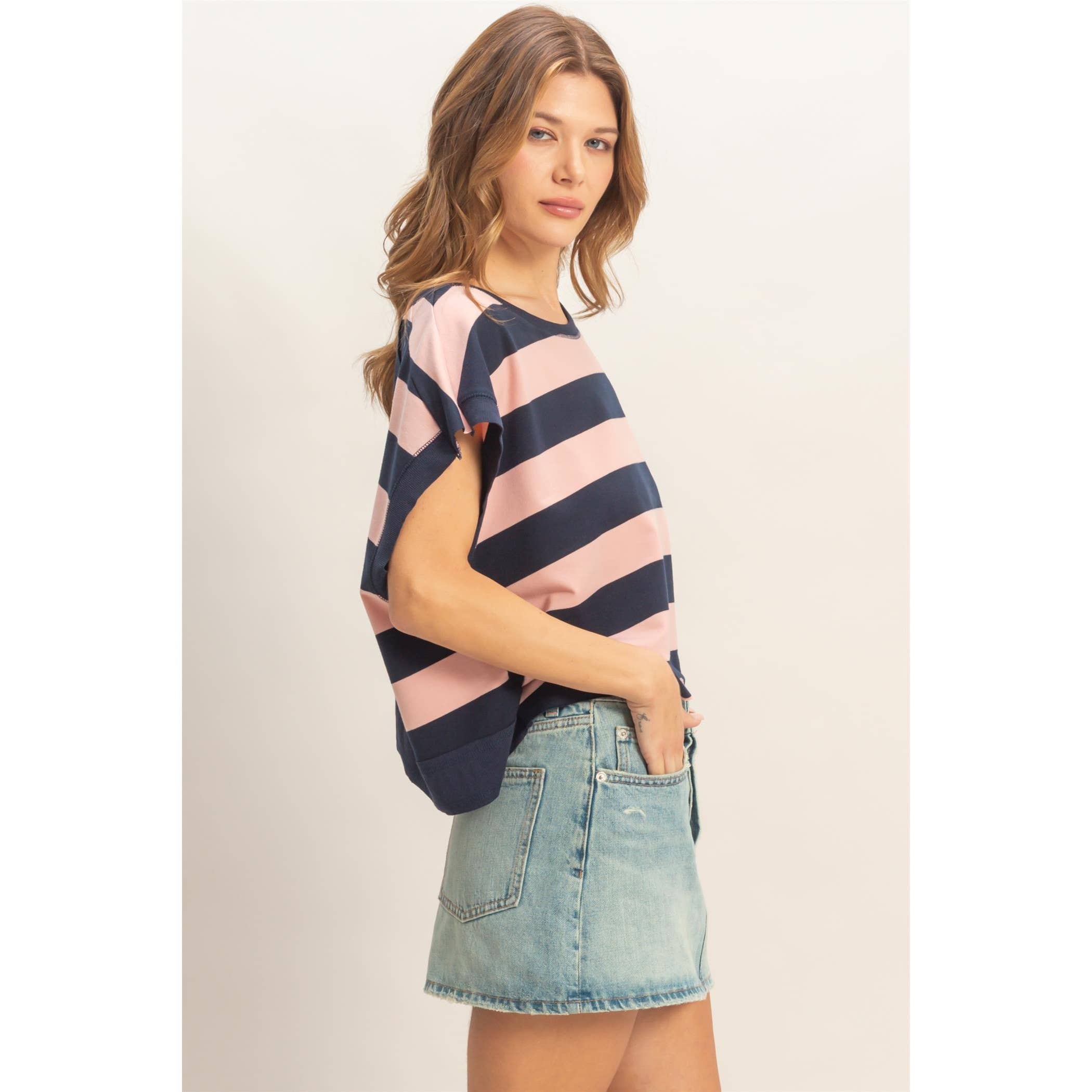 Boxy Crew Neck Top